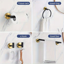 5/7 piezas, elegante y duradera, juego de accesorios de baño de acero inoxidable con barra de toallas de montaje en pared, anillo de toallas, soporte de papel higiénico y gancho de toallas - Aumenta la decoración de tu baño