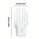 Modelo estadounidense - Repeater inalámbrico de doble banda de 1200 Mbps, amplificador de señal de extensor de rango de WiFi con puerto Ethernet, compatible con modo AP/Repeater para uso en hogar, oficina y negocios.