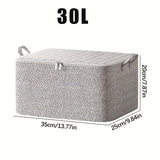 Grandes Bolsas de Almacenamiento Plegables con Tapa y Asas - Estampado Espiga, Varios Tamaños (30L/110L/150L/220L) para Ropa, Ropa de Cama, Cojines y Juguetes - Organizador Subcama para Armario o Clóset, Accesorio de Decoración Neutro, Cierre Seguro con