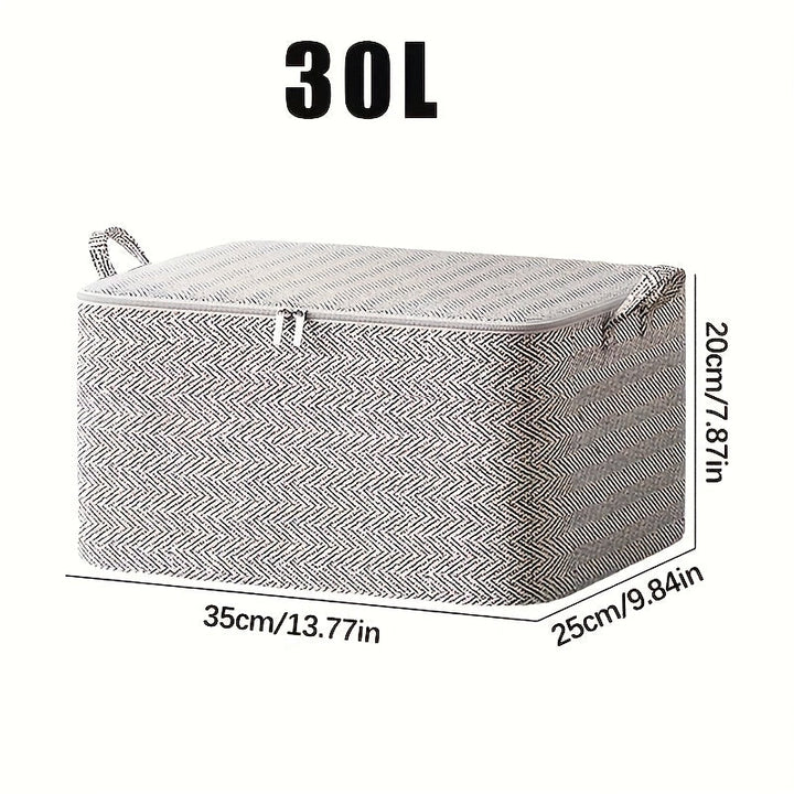 Grandes Bolsas de Almacenamiento Plegables con Tapa y Asas - Estampado Espiga, Varios Tamaños (30L/110L/150L/220L) para Ropa, Ropa de Cama, Cojines y Juguetes - Organizador Subcama para Armario o Clóset, Accesorio de Decoración Neutro, Cierre Seguro con