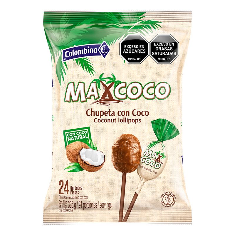 CHUPETA COLOMBINA 24U 336G MAX COCO