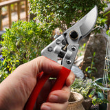 Tijeras de poda de jardín profesionales de estilo clásico, con cuchillas de acero de alta calidad afiladas, diseño ergonómico con asa roja, antideslizantes, operación manual, ideales para el mantenimiento de árboles frutales y jardines, tijeras de jardín