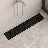 1pc Desagüe de Ducha Rectangular de Hierro Fundido Resistente - Gran Capacidad, Anti-Olor para Baños de Hotel y Hogar, Evita la Acumulación de Agua & Mantiene la Secura, Capturador de Cabello, Acabado Metálico Elegante, Construcción Duradera