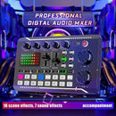 La tarjeta de sonido en vivo profesional F998 cuenta con un cambiador de voz y efectos de mezcla de DJ. Es recargable por USB y puede producir más de cuatro modificaciones únicas de sonido. Con un conector de 3,5 mm, es ideal para grabaciones de computad