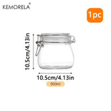 Tarro de Almacenamiento de Vidrio Borosilicato KEMORELA de 1 pieza con Tapa Hermética - Libre de BPA, Apto para Lavavajillas, Ideal para Granos de Café, Frutas, Nueces y Más - Disponible en Tamaños de 500/750/1000/1500ml