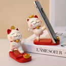 Soporte para Teléfono Móvil y Tableta de 1 Pieza con Diseño de Gato de Dibujos Animados, Adorno Decorativo para Escritorio Adecuado para Celulares y Tabletas
