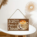 [Portátil Madera Decoración de Café] Cartel Colgante Portátil de Madera - Decoración de Café y Salón de Té Estilo Europeo Chic - No Necesita Energía, Sin Plumas, Decoración Moderna para el Hogar