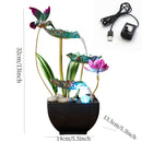 Pieza decorativa de cascada de 3 niveles para interior, fuente de hierro fundido creativa para mesa de entrada, ceremonia de inauguración y recepción en casa, alimentada por USB, no requiere batería