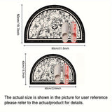 Elegante Alfombra de Baño Floral Semi-Circular - Secado Rápido, Antideslizante, Alfombra de Barro de Diatomeas con Frase Inspiradora, Suave y Duradera, Diseño en Blanco y Negro para Decoración Moderna del Hogar, Decoración de Baño