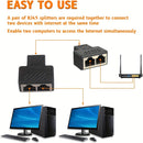 Divisor de Ethernet RJ45 2/4, adaptador de puerto masculino 1 a 2, compatible con cable Cat5/Cat6, permite que dos computadoras se conecten simultáneamente, adaptador de expansión de red