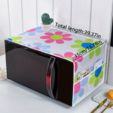 Fundas para Microondas con Estampado Floral y Bolsillos Dobles - Organizador de Cocina de 100.0 cm, Flores Azul Oscuro y Rojo/Rosas, Tela Duradera para Protección del Microondas y Almacenamiento de Utensilios, Bolsillos Laterales Prácticos