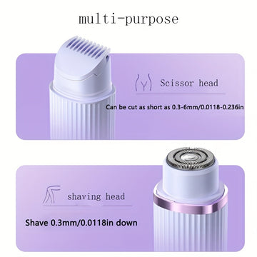 Máquina de afeitar eléctrica 2 en 1 para mujeres, con cabezal dual, para zonas sensibles - Depiladora húmeda y seca para piernas, axilas y área del bikini - Portátil, recargable, inalámbrica - Herramienta suave y depilatoria, máquinas de afeitar para muj
