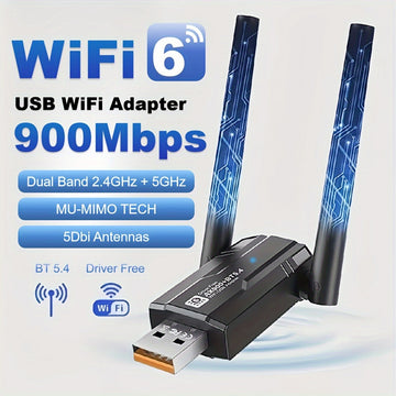 MCPIWOHY WiFi 6 Dual-Band 5G Adaptador inalámbrico 5.4, Dongle USB, Sin batería, No cargado, con funcionalidad inalámbrica, para PC/Tableta, para entrada AUX, para teléfonos Android, para MacBook Pro/Aire, para iPad Pro, para iPad Air, para MacBook Air,