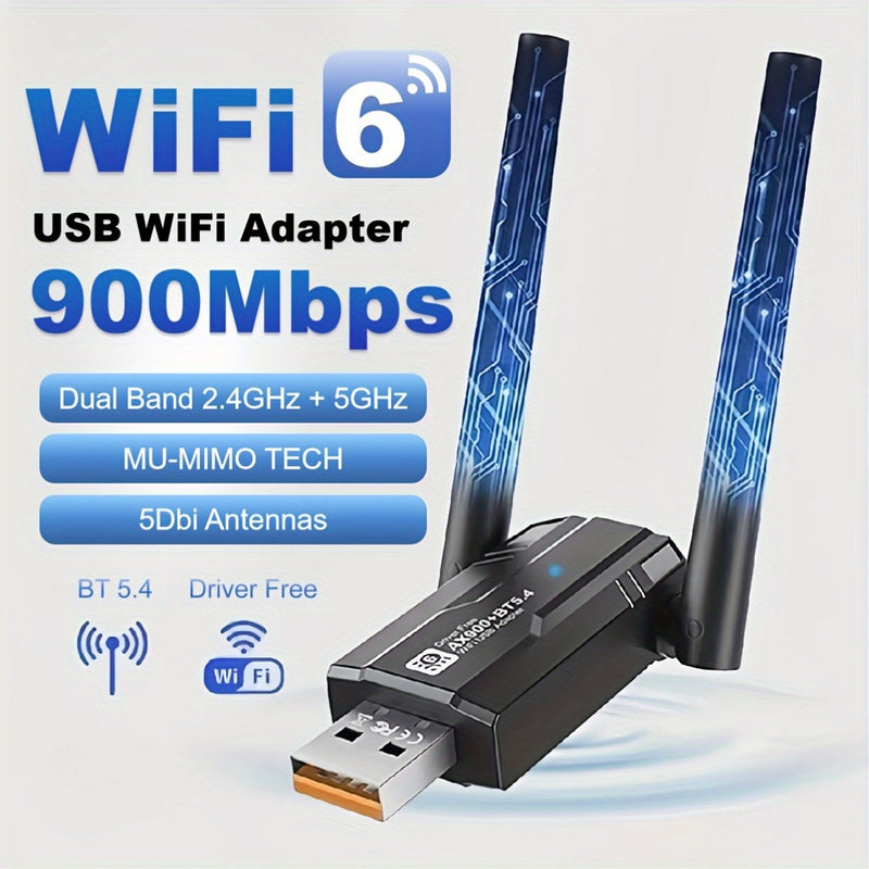 MCPIWOHY WiFi 6 Dual-Band 5G Adaptador inalámbrico 5.4, Dongle USB, Sin batería, No cargado, con funcionalidad inalámbrica, para PC/Tableta, para entrada AUX, para teléfonos Android, para MacBook Pro/Aire, para iPad Pro, para iPad Air, para MacBook Air,