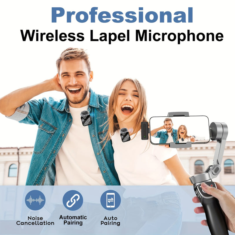 Sistema de Auriculares Inalámbricos Profesionales con Función Silenciosa, Carga USB Tipo-C, Batería Recargable de Litio y Cubierta de Micrófono en Forma de Cuadrícula Hexagonal - Ideal para Transmisiones En Vivo, Karaoke, Juegos y Videollamadas, Equipo p