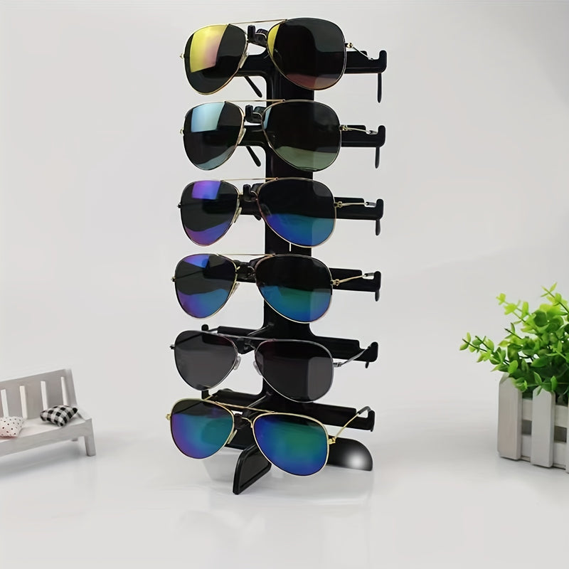 1pieza Negro 6 Pares de Soporte de Gafas de Plástico para Hombre y Mujer, Almacenamiento de Gafas de Sol, Soporte de Visera, Almacenamiento de Gafas en el Mostrador de la Tienda, Torres de Joyería