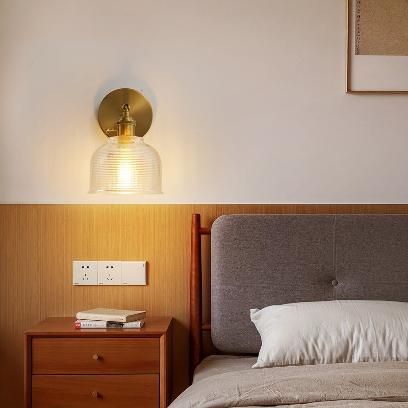 1pc Moderna Pared de Vidrio Pulido Sconce, Base de Bombilla E26 Ajustable, Control de Interruptor, Instalación Semi-Embebida, Acabado de Metal Pulido, Sombra de Vidrio, Ubicación Seca, 110V-240V, Sin Bombilla Incluida