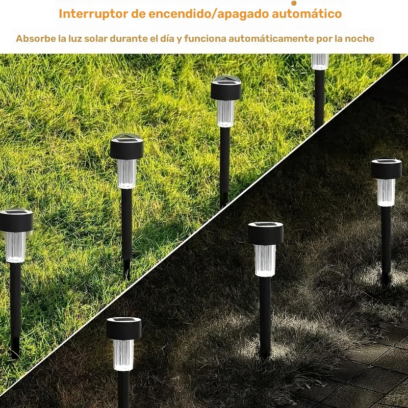 10 unidades Luces de jardín solares para exteriores, luces para exteriores resistentes a salpicaduras IP44, luces de jardín solares, luces de patio solares, adecuadas para caminos, patios, jardines, céspedes, aceras, decks y entradas de vehículos, área d