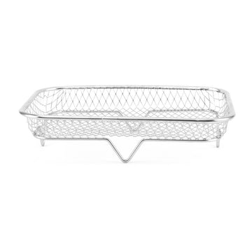 Conjunto de 1 pieza/3 piezas de Accesorios para Freidora de Aire de Acero Inoxidable para Camping al Aire Libre, Rejilla Multifuncional para Microondas, Parrilla Rectangular Duradera Antiadherente, Apilable, Adecuada para Hornear y Asar, Compatible con l