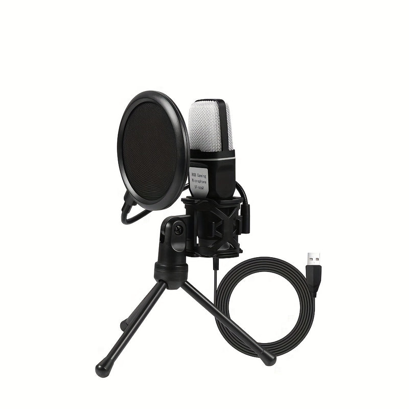 Microfono RGB de Estudio, Microphone Tipo RGB con Trípode, Estudio de Grabación de Música, Equipo de Transmisión en Vivo, Podcast, Grabación, Eid Al-Adha Mubarak