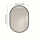 Espejo ovalado para baño de 60x40 cm, montado en la pared, marco de aluminio espacial, acabado cepillado, sin electricidad, espejo decorativo elegante para ducha y maquillaje, fácil instalación en superficies de vidrio - dorado/negro