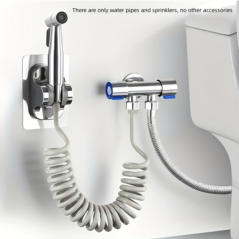 Juego de Ducha Portátil con Boquilla de Acero Inoxidable, Adecuado para Higiene Personal y Limpieza del Baño, Cabezal de Ducha Auto-Limpiante, Material Duradero de Acero Inoxidable