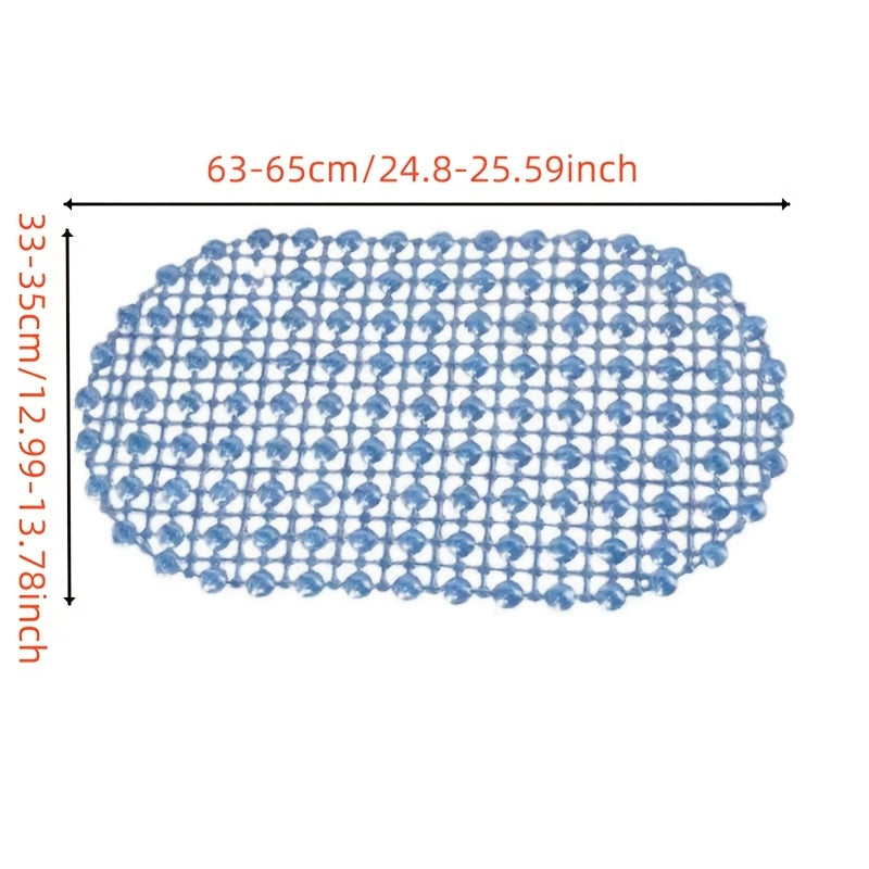1pc, Alfombra de baño ovalada de PVC antideslizante, pelo bajo, solo lavado a mano, alfombra de baño navideña, hecha a máquina, respaldo de plástico, 547,14 g/m², 0,4 cm de grosor