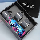 Juego de 1 Set 17Oz Disney Stitch Acero Inoxidable Termo a Prueba de Fugas con 3 Tazas para Bebidas Calientes y Frías, Adecuado para Viajes de Negocios y Útiles Escolares LHB03211