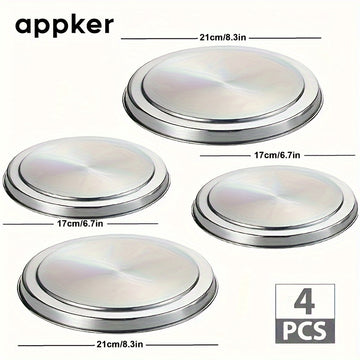 appker, 4 Piezas, Cubiertas De Cocina De Inducción De Acero Inoxidable, Protectores Duraderos Para Estufas De Cocina, Accesorios Para Utensilios De Cocina Para El Hogar, Diseño Creativo