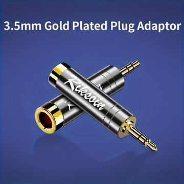 Adaptador de 3,5 mm a 6,5 mm de Riksoin, enchufe chapado en oro, reducción de ruido, accesorio musical universal para guitarra, piano digital, micrófono, altavoces, amplificador, aleación, gris, sin alimentación.