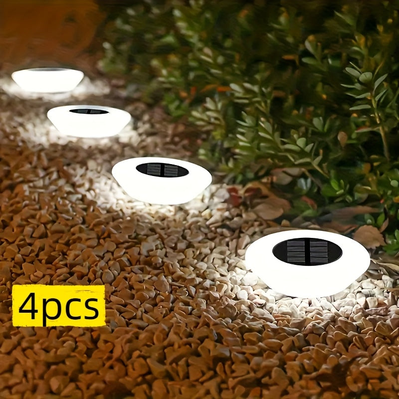 4 luces solares para senderos - Iluminación decorativa para jardines y paisajes al aire libre con hardware de instalación, batería de níquel, control de interruptor, impermeable y eficiente en energía para patios, senderos y características acuáticas, lu
