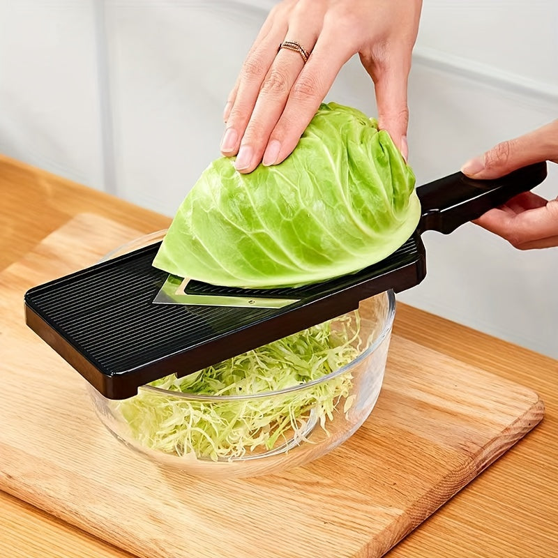 Rebanador de col multifuncional de plástico 1 pieza, ralladora manual de verduras, herramienta trituradora, utilizada para picar col, rebanar verduras, hacer ensalada de col, pepino y pataca más finas