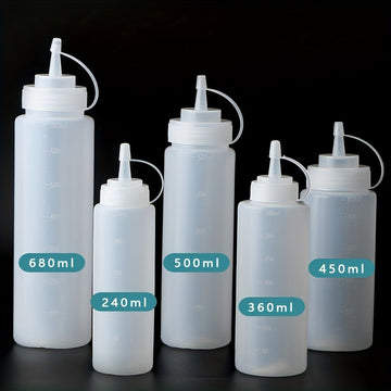 Juego de Botellas de Salsa para Ensalada de Tomate con Boquilla de Plástico Transparente y Pote de Aceite Comercial para Salsa de Condimento