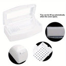 1pc Caja de Esterilización Portátil para Uñas - Sistema de Filtro con Alcohol, No Necesita Electricidad, Plástico Duradero para Limpieza de Herramientas de Pestañas Postizas y Uñas, Desinfección Higiénica en Casa o Salón, Bandeja de Drenaje Perforada, Di