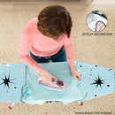 Fundas Lavables para Tabla de Planchar Resistente - Azul Claro, Estrellas Negras y Puntos Rosados, Ajuste Universal para la Mayoría de Mesas de Planchado, Decoración para Lavandería, Accesorios de Planchado (No Incluye Mesa), Diseño de Estrellas y Puntos
