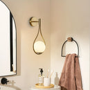 Aplique de Pared Estilo Medio Siglo con Acabado en Latón Antiguo - Diseño Elegante de Lágrima para Dormitorio, Baño, Sala de Estar o Pasillo - Base E27 (Bombilla No Incluida), Iluminación para Dormitorio | Iluminación Sofisticada | Construcción Metálica,