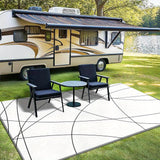Alfombra de Camping Exterior de Poliéster Velvet 852gsm, Suave y Lavable a Máquina - Diseño Degradado Ultra-Suave para un Estilo Moderno, Antideslizante y Lavable, Ideal para Exteriores y Campamentos - Comodidad Lujosa en Crema para una Vida Relajada