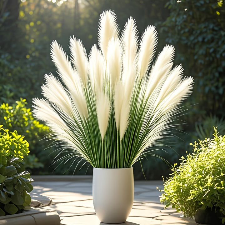 Ramo de paja artificial grande y realista de 35,8" - Decoración elegante para suelo para bodas, hogar y celebraciones estacionales - Plástico, sin recipiente incluido - Ideal para Navidad, Acción de Gracias, Día de la Madre, decoración de bodas