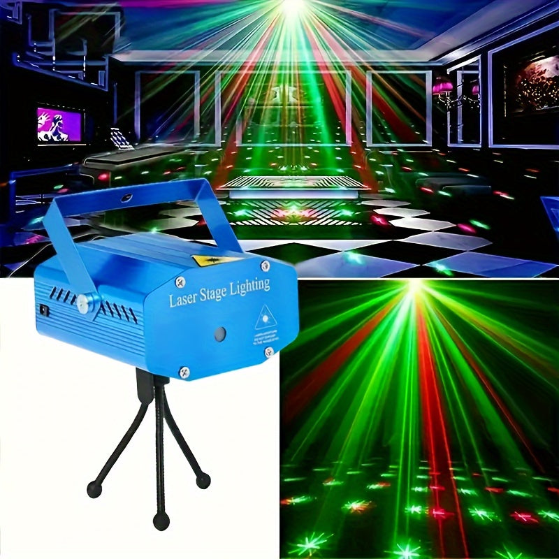 Luces láser de escenario LED alimentadas por USB con control remoto, acabado cepillado portátil proyector láser para decoración, modo de doble potencia, tensión de operación ≤ 36V, potencia láser <0.4mW - Iluminación de efecto de cielo estrellado