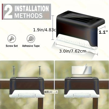 Paquete de 16 Luces Solares para Exteriores, Iluminación LED para Escaleras, Decoración de Balcón, Vallas y Jardines, Caminos de Villa y Paredes