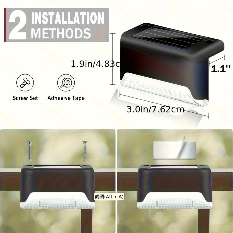Paquete de 16 Luces Solares para Exteriores, Iluminación LED para Escaleras, Decoración de Balcón, Vallas y Jardines, Caminos de Villa y Paredes