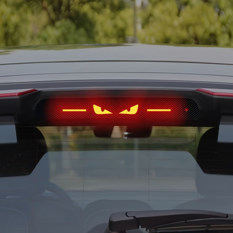 Calcomanías para luces de freno con estilo, alta visibilidad, aspecto de fibra de carbono, material PET duradero, adhesivas para mayor seguridad y estilo personalizado del vehículo, calcomanías para frenos