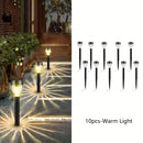 10 luces solares para jardín KOLYC, encendido/apagado automático, resistentes, plástico duradero con acabado metálico pulido y negro envejecido, instalación semienterrada fácil para caminos, jardines, patios, césped, decoración exterior, iluminación sola
