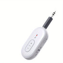 Adaptador de transmisión de audio inalámbrico 5.4 con enchufe auxiliar de 3,5 mm, carga USB, batería de polímero de litio para viajes, gimnasio, tableta, TV - Blanco, portátil, recargable