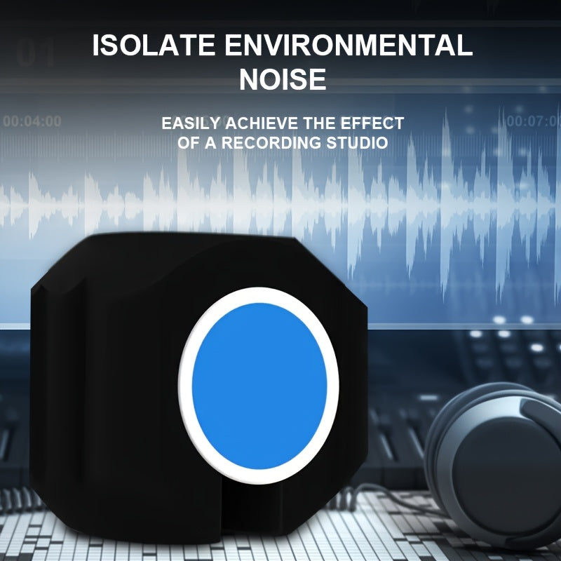 Protector de Micrófono Antiviento con Reducción de Ruido - Escudo para Grabación en Estudio con Acolchado, Compatible con Microfonos USB, Podcasting y Doblaje - Reduce el Sonido del Viento y Ambientes para Estudios Caseros, Cabinas Profesionales - Sin Ne