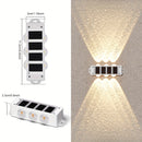 Luces solares para patio exterior (4 piezas/caja), luces de lavado de pared exterior, focos de paisaje para pared exterior de villa, luces decorativas de pared para ambiente
