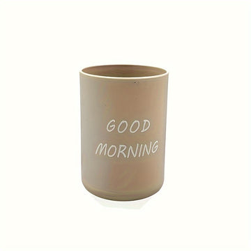 Vasos para cepillos de dientes Good Morning, de plástico simplista para enjuagar, beber, soporte para cepillos de dientes de pareja, vasos para lavarse en casa