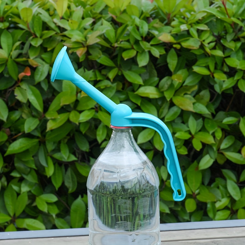 Rociador de regadera portátil ergonómico con boquilla azul de plástico y mango ergonómico - Distribución uniforme para suculentas, hierbas, bonsái - Jardín, patio, oficina, regaderas para plantas, herramienta de riego para jardín, diseño amigable para el