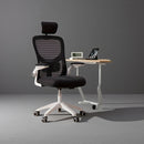 Silla de oficina ergonómica, diseño cómodo y transpirable, 4 estaciones - 12 meses, silla ejecutiva para hogar y oficina, inclinación manual, fácil de limpiar, [3 colores disponibles], base giratoria de 360°, [11 festividades para usar]