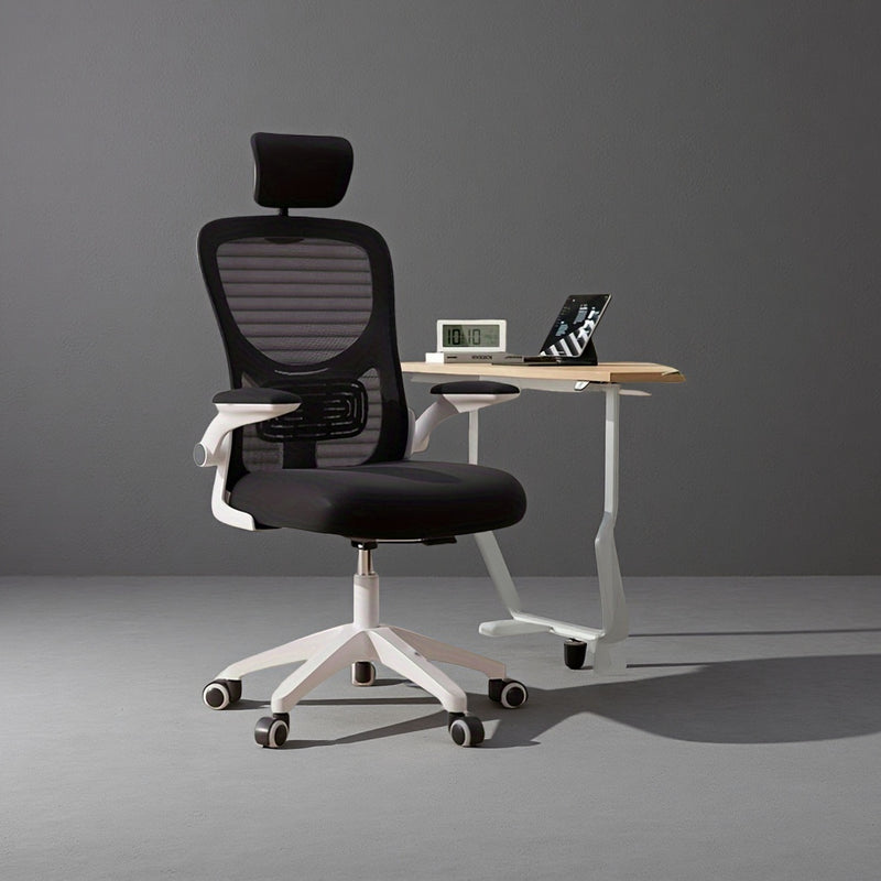 Silla de oficina ergonómica, diseño cómodo y transpirable, 4 estaciones - 12 meses, silla ejecutiva para hogar y oficina, inclinación manual, fácil de limpiar, [3 colores disponibles], base giratoria de 360°, [11 festividades para usar]